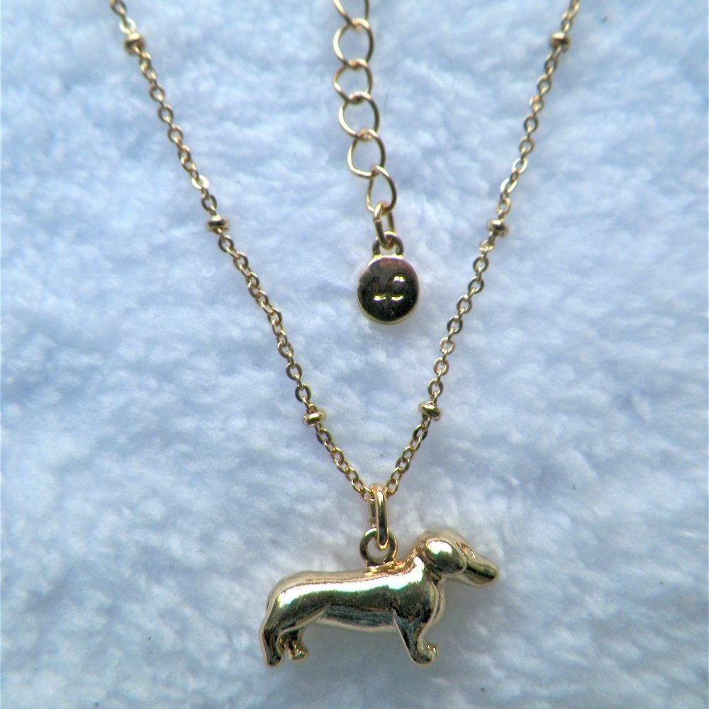 3 LEFT PRICE IS FIRM "Dachshund" 16" Necklace LC Lauren Conrad Hot Dog Doxie - Picture 4 of 8